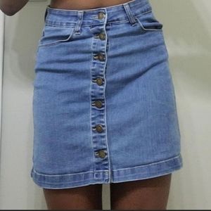 Button Up Jean Skirt